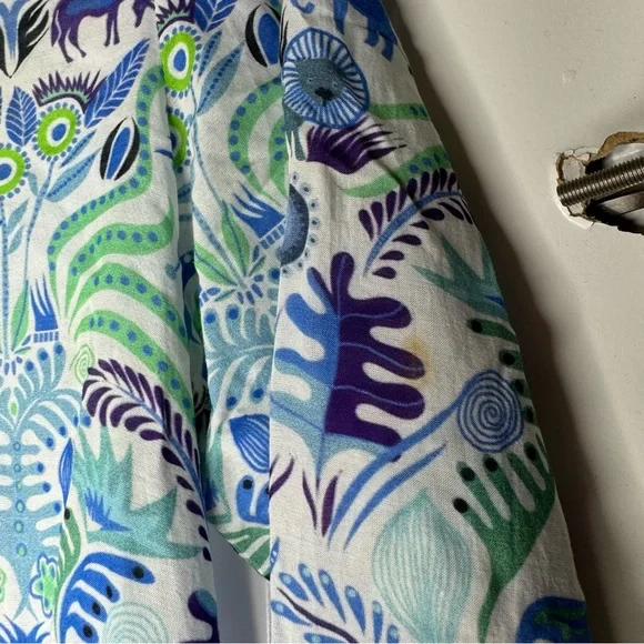 Nimo With Love Cotton Print Kaftan Midi Dress with Tassel - Picture 2 of 10